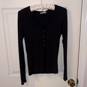 Marine Layer Black Henley - Small